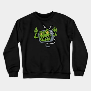 Scary Zombie Television Cartoon Crewneck Sweatshirt